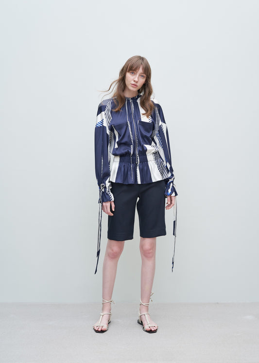 Color stripes tailor short  NAVY 40