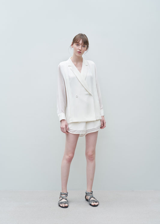 Silk blazer jacket WHITE 38