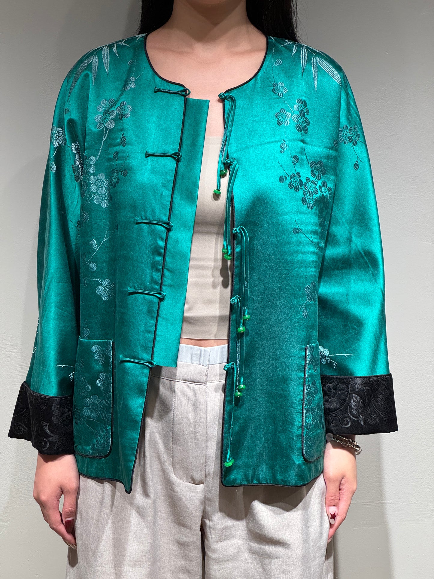 Classic Satin U-Neck Jacket