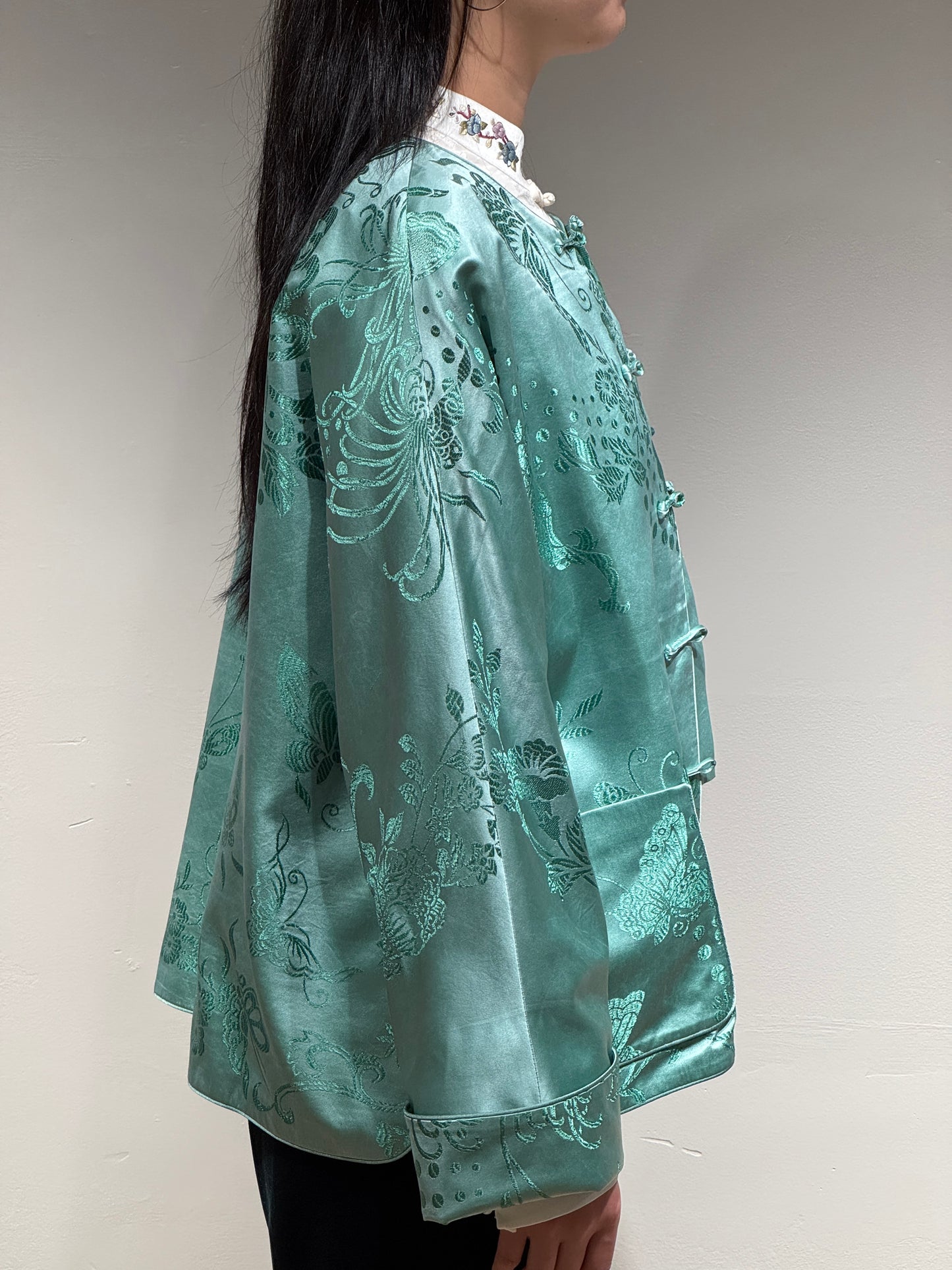Classic Satin U-Neck Jacket