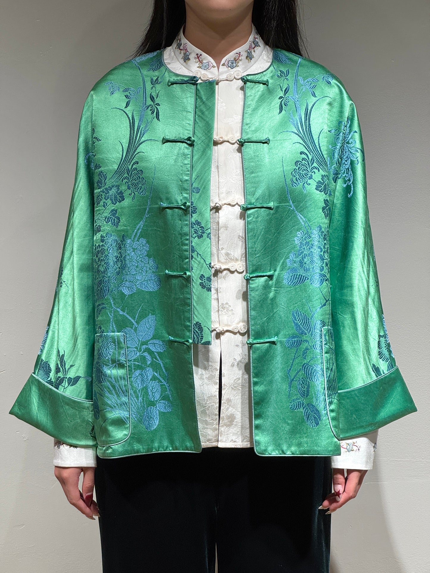 Classic Satin U-Neck Jacket