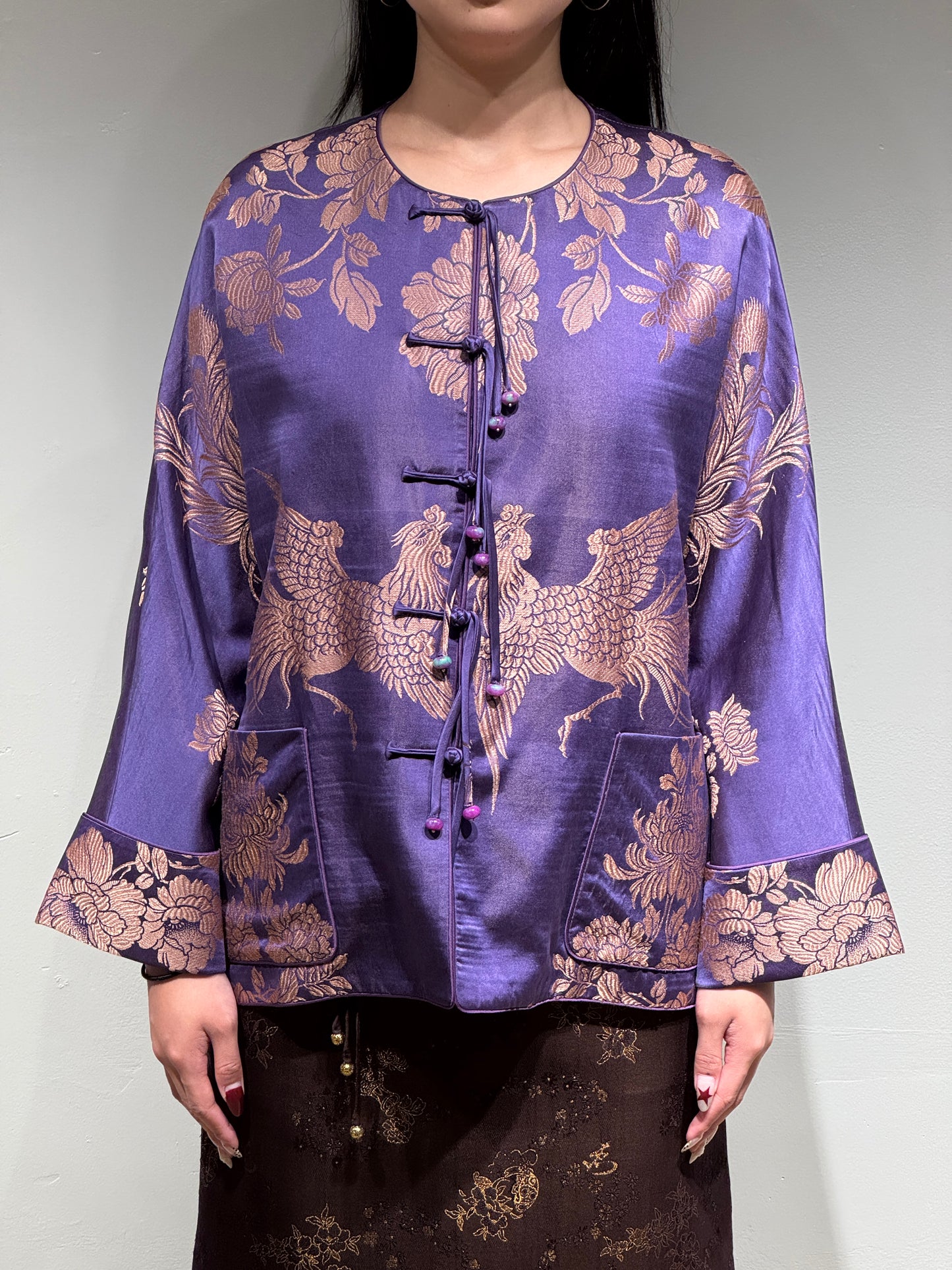 Classic Satin U-Neck Jacket