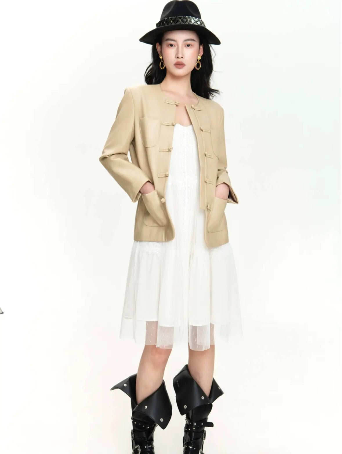 Clear Autumn Draped Coat