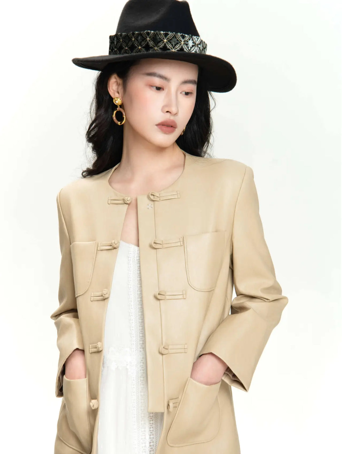 Clear Autumn Draped Coat