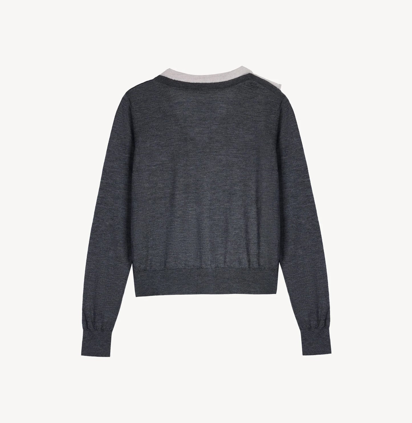 CASHMERE FAUX TWO-PIECE CARDIGAN