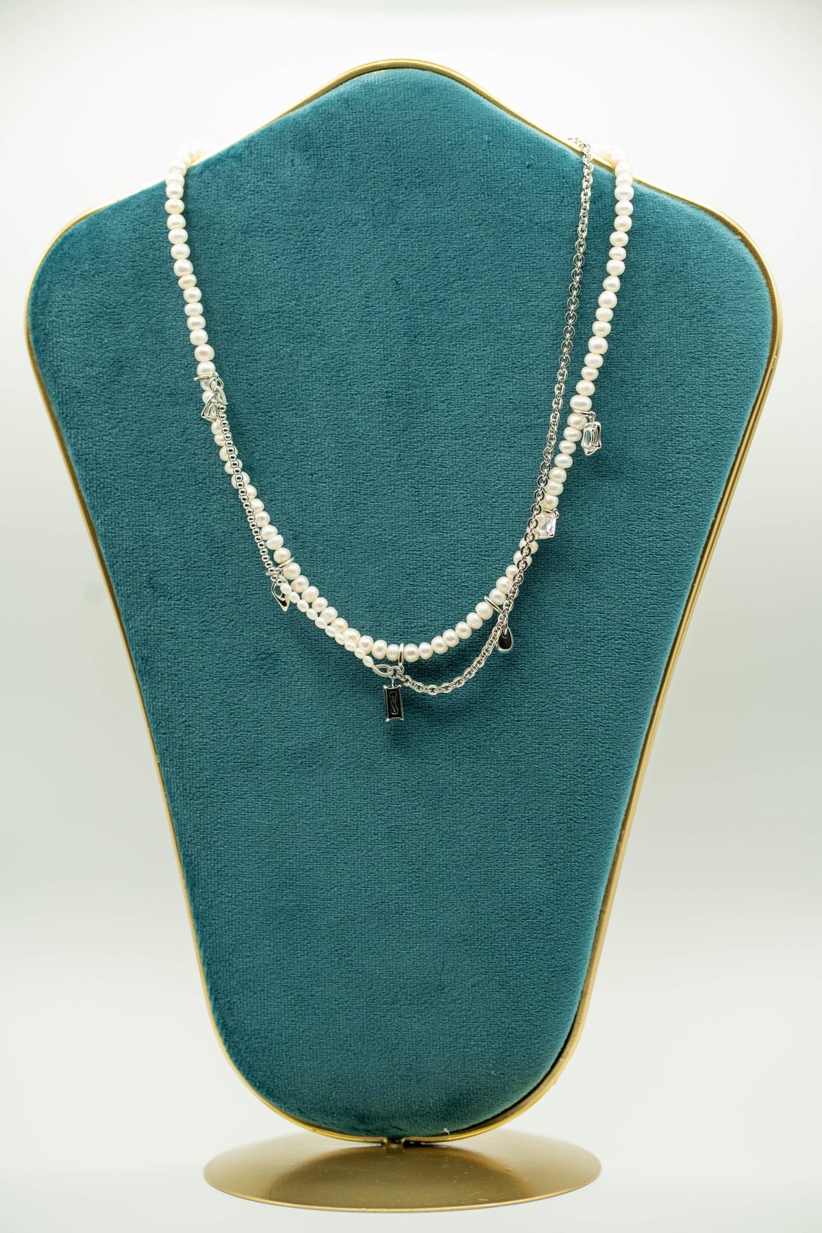 Layered Natural Pearl Necklace Pearl 46cm