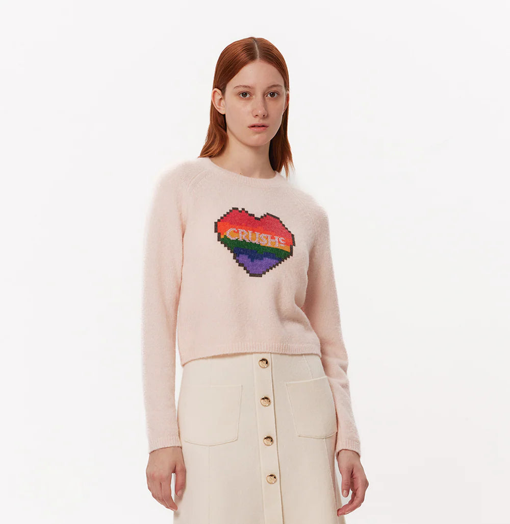 COLORBLOCKED LOGO-PRINTED SWEATER
