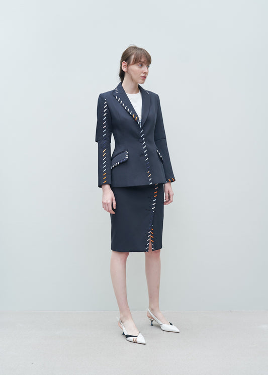 Color stripes jacket NAVY 38