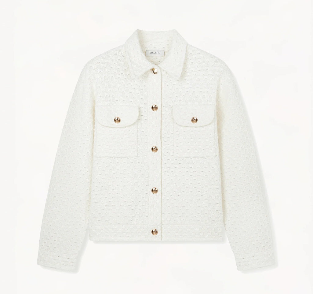 DENIM-LOOK WOOL TUCKER JACKET