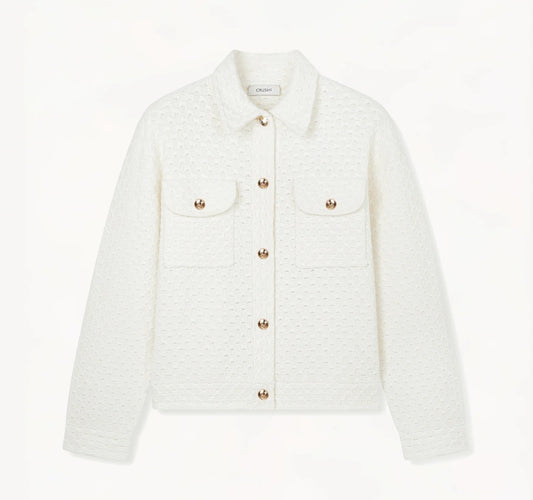 DENIM-LOOK WOOL TUCKER JACKET