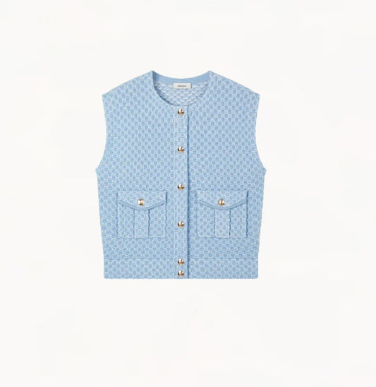 DENIM-LOOK WOOL WAISTCOAT