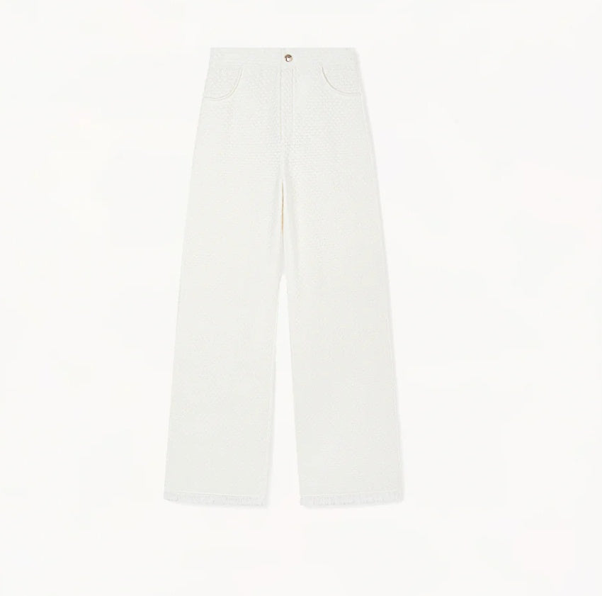 DENIM-LOOK WOOL TROUSERS