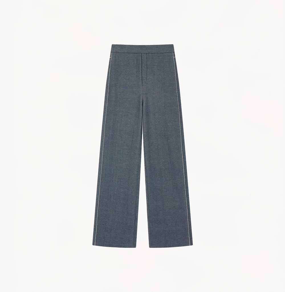 DENIM-LOOK STRAIGHT LEG TROUSERS