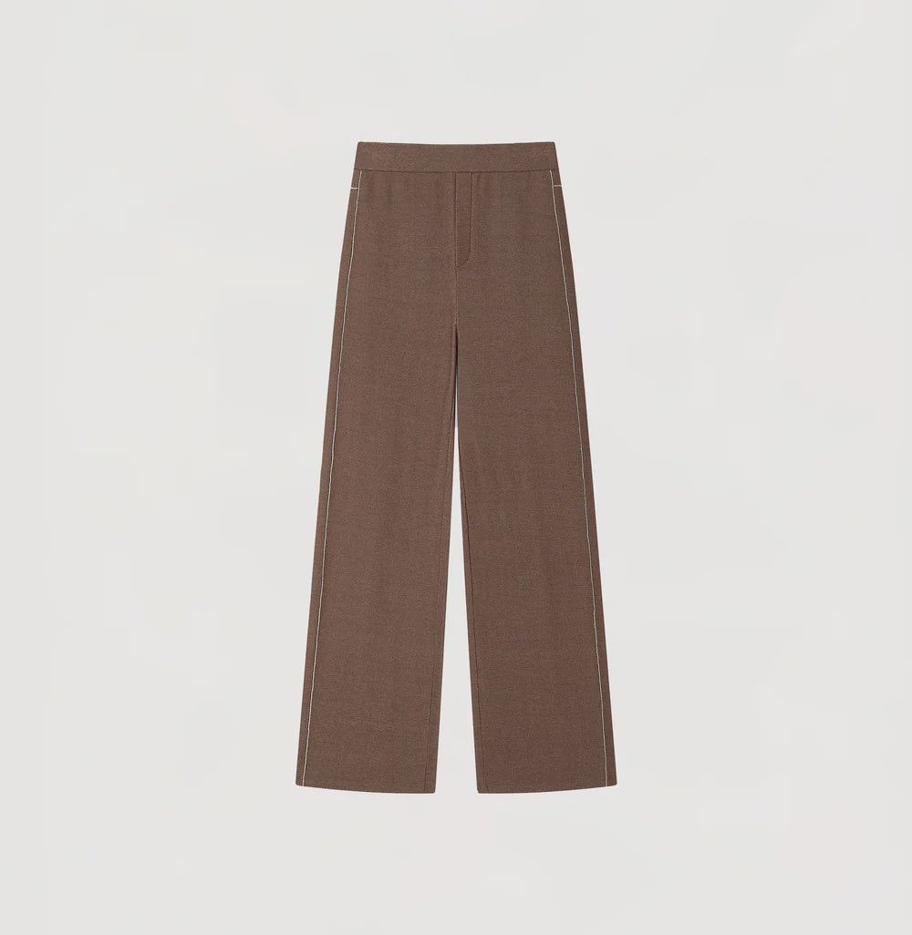 DENIM-LOOK STRAIGHT LEG TROUSERS