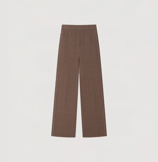 DENIM-LOOK STRAIGHT LEG TROUSERS