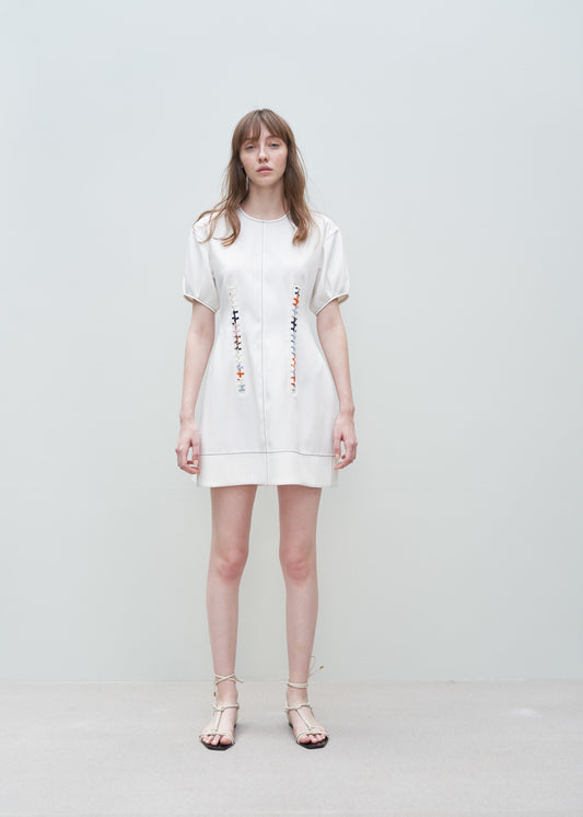 Color stripes dress WHITE 38