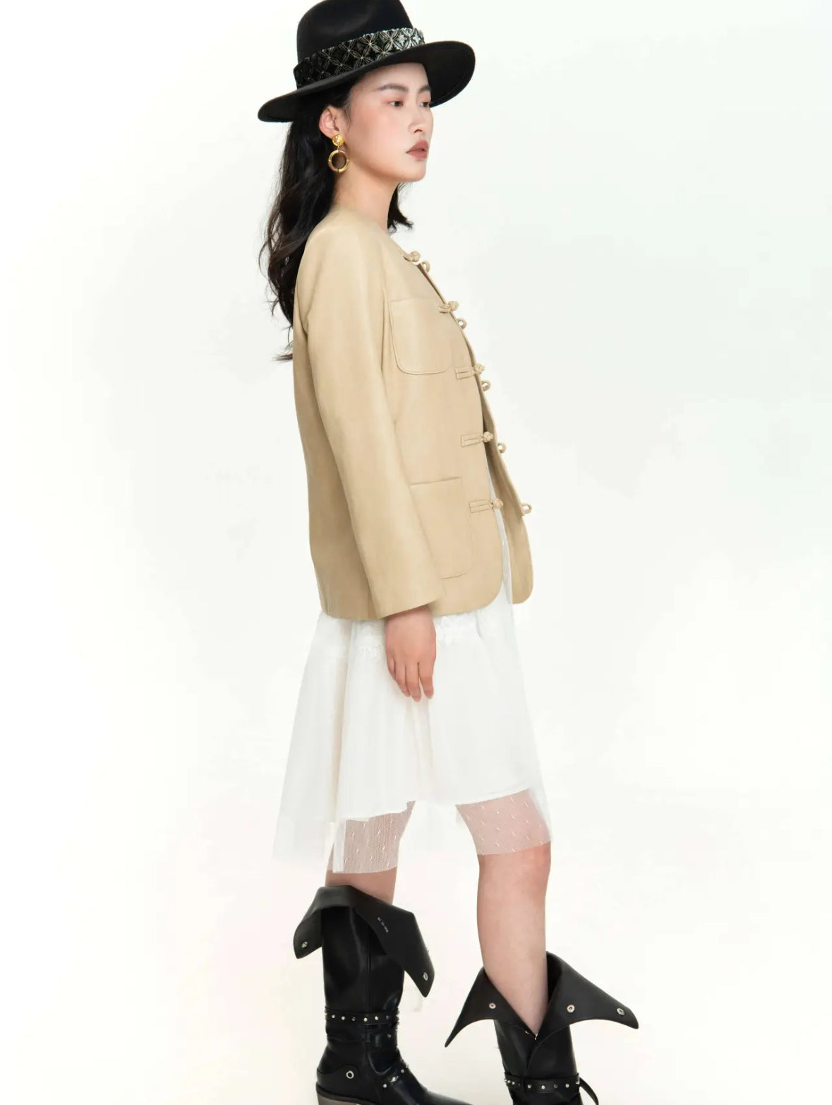 Clear Autumn Draped Coat