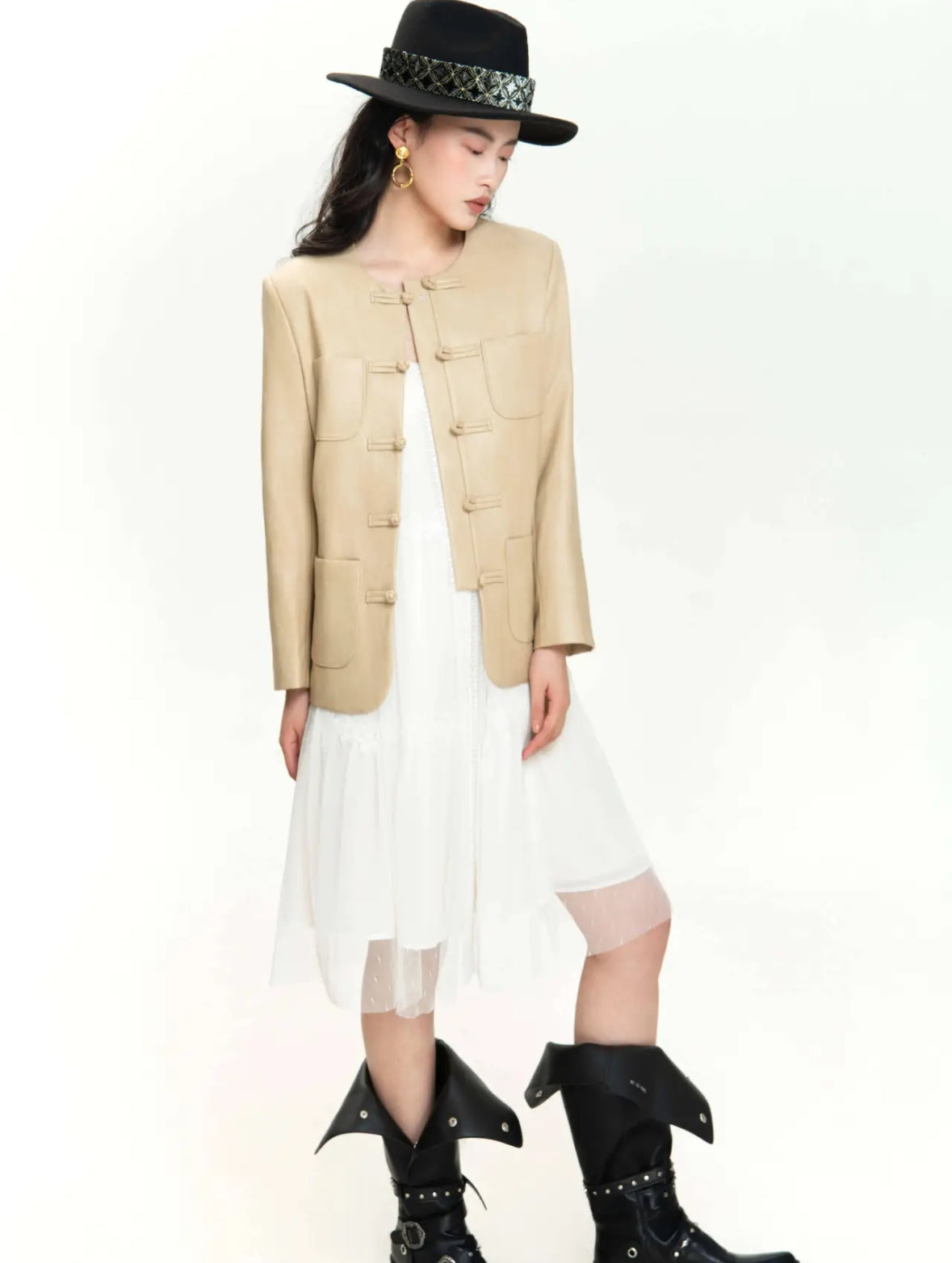 Clear Autumn Draped Coat