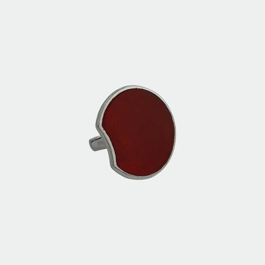 Red Eclipse Ring Silver