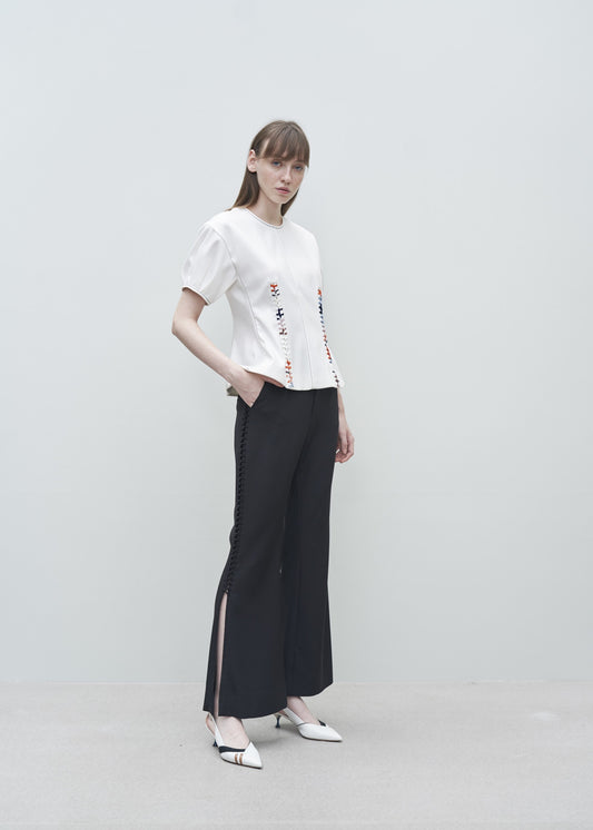 Braided silk trouser Black 38