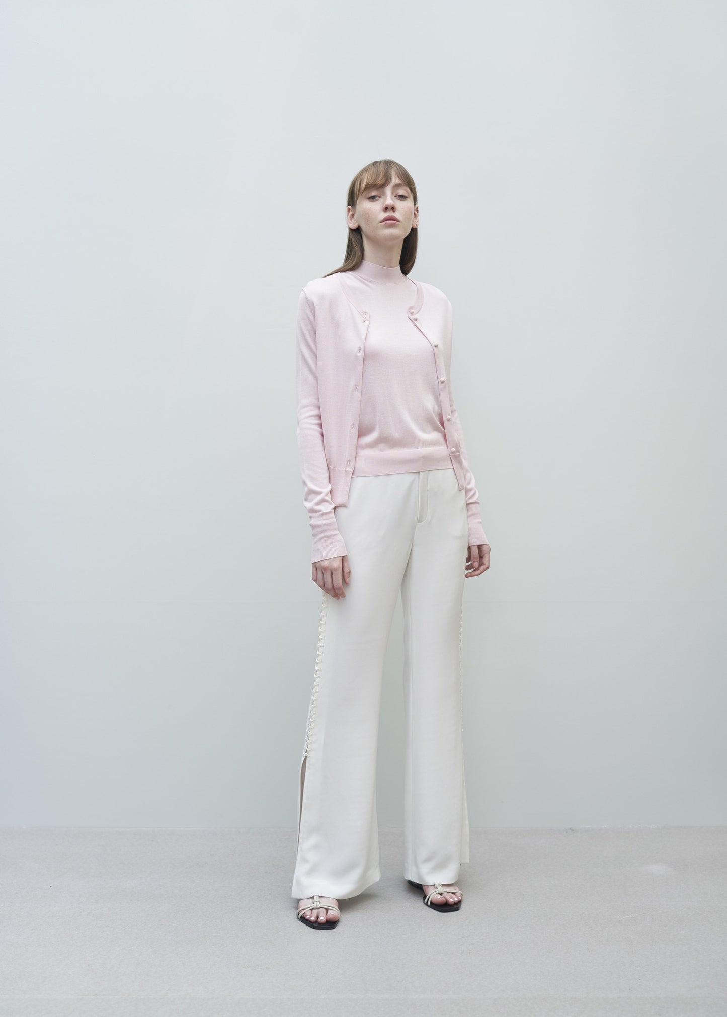 Braided silk trouser WHITE 40