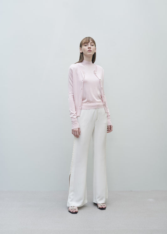 Braided silk trouser WHITE 40