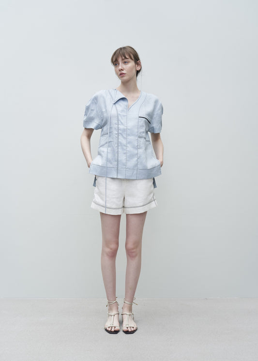 Linen Blouse Blue 38