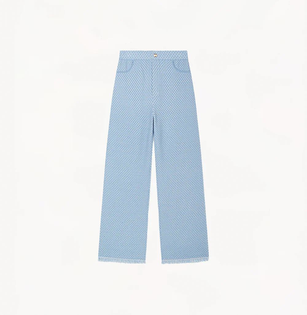 DENIM-LOOK WOOL TROUSERS