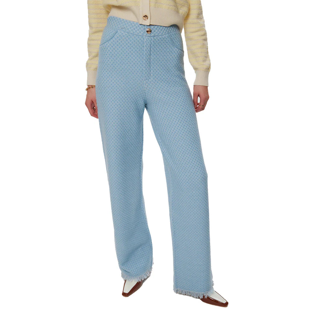 DENIM-LOOK WOOL TROUSERS