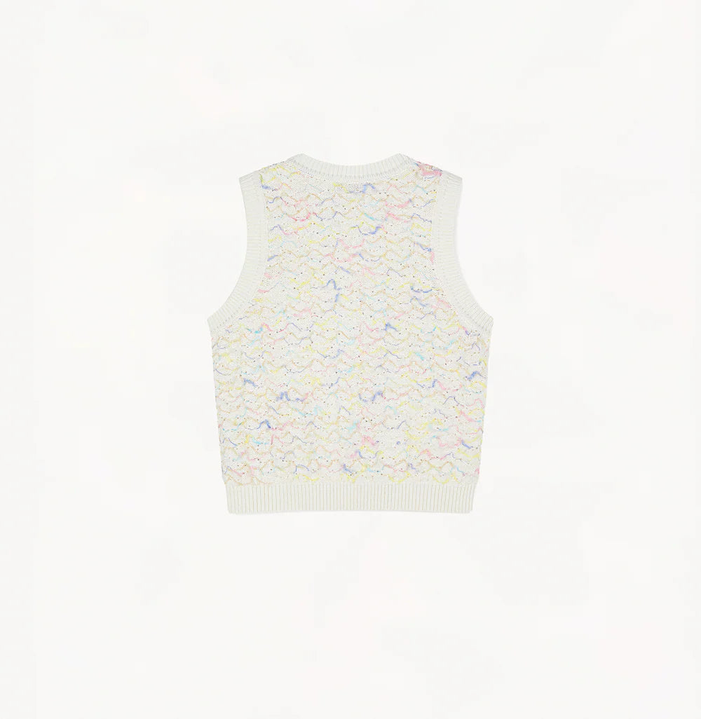 BOUCLÉ WAVY-STRIPED WAISTCOAT