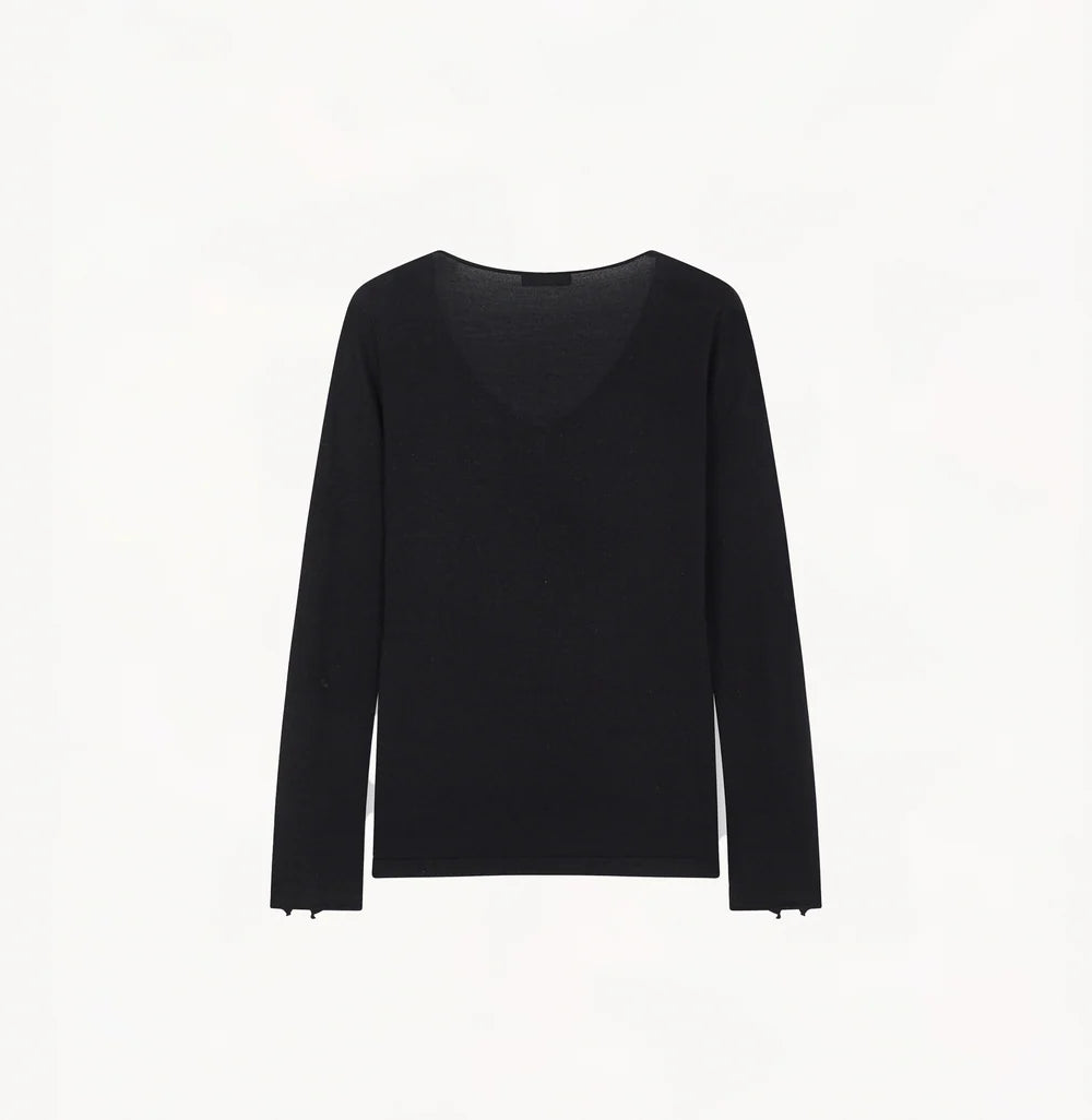 SILK CASHMERE BUTTONED TOP