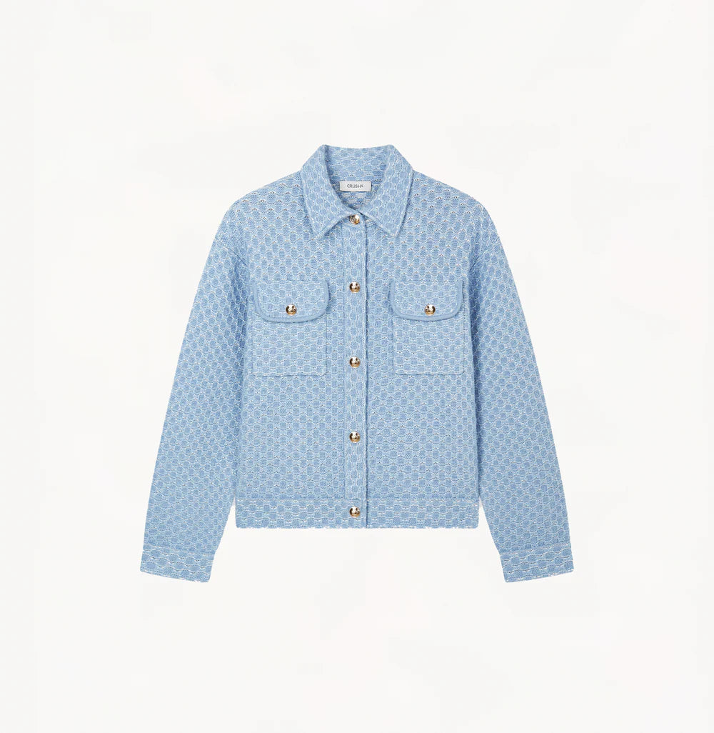 DENIM-LOOK WOOL TUCKER JACKET