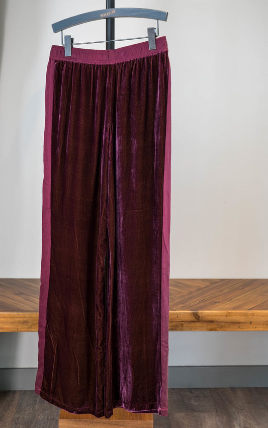 Silk Cotton/Velet Mix Pant PANT BURGUNDY//SILK COTTON 40