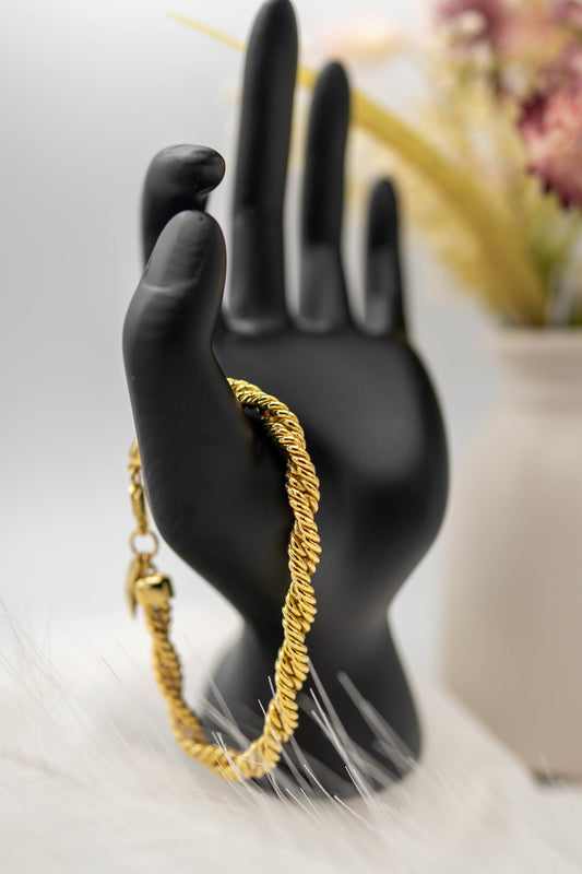 Spiral Chain Braided Necklace  Golden 19cm