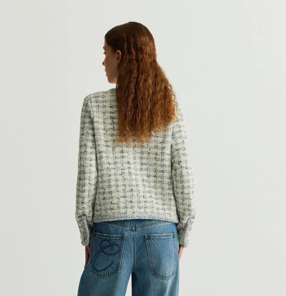 HOUNDSTOOTH CREWNECK JACKET