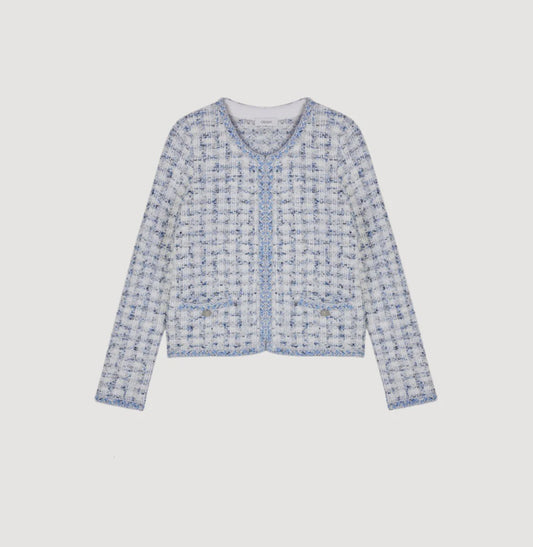 HOUNDSTOOTH CREWNECK JACKET
