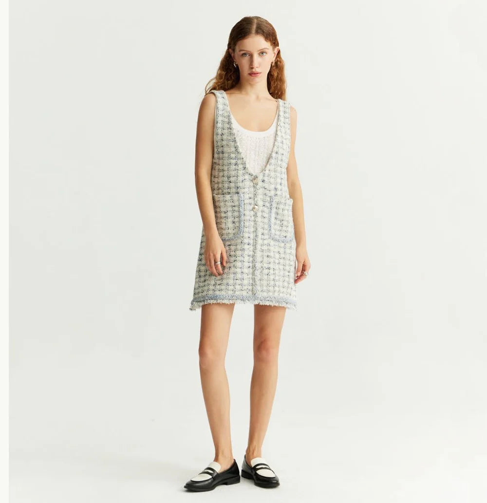 HOUNDSTOOTH VEST DRESS