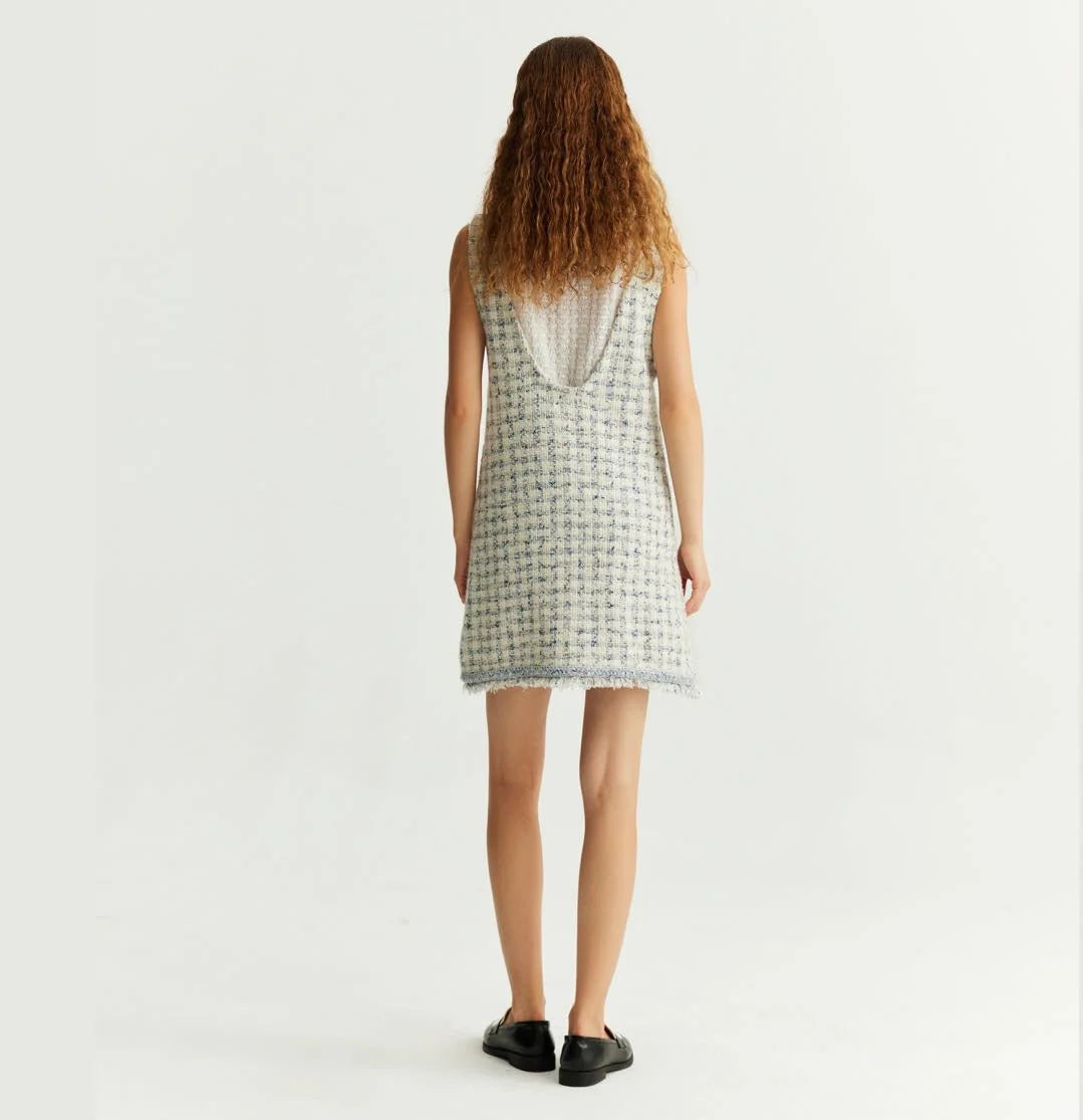 HOUNDSTOOTH VEST DRESS