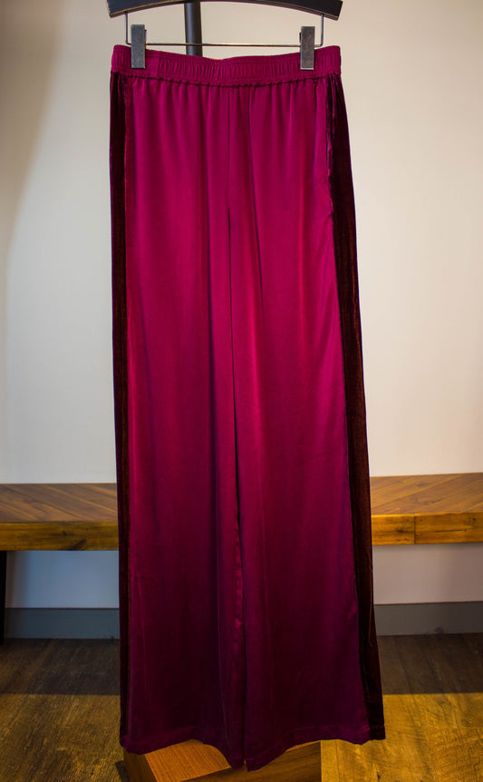 Silk Cotton/Velet Mix Pant PANT BURGUNDY//SILK COTTON 38