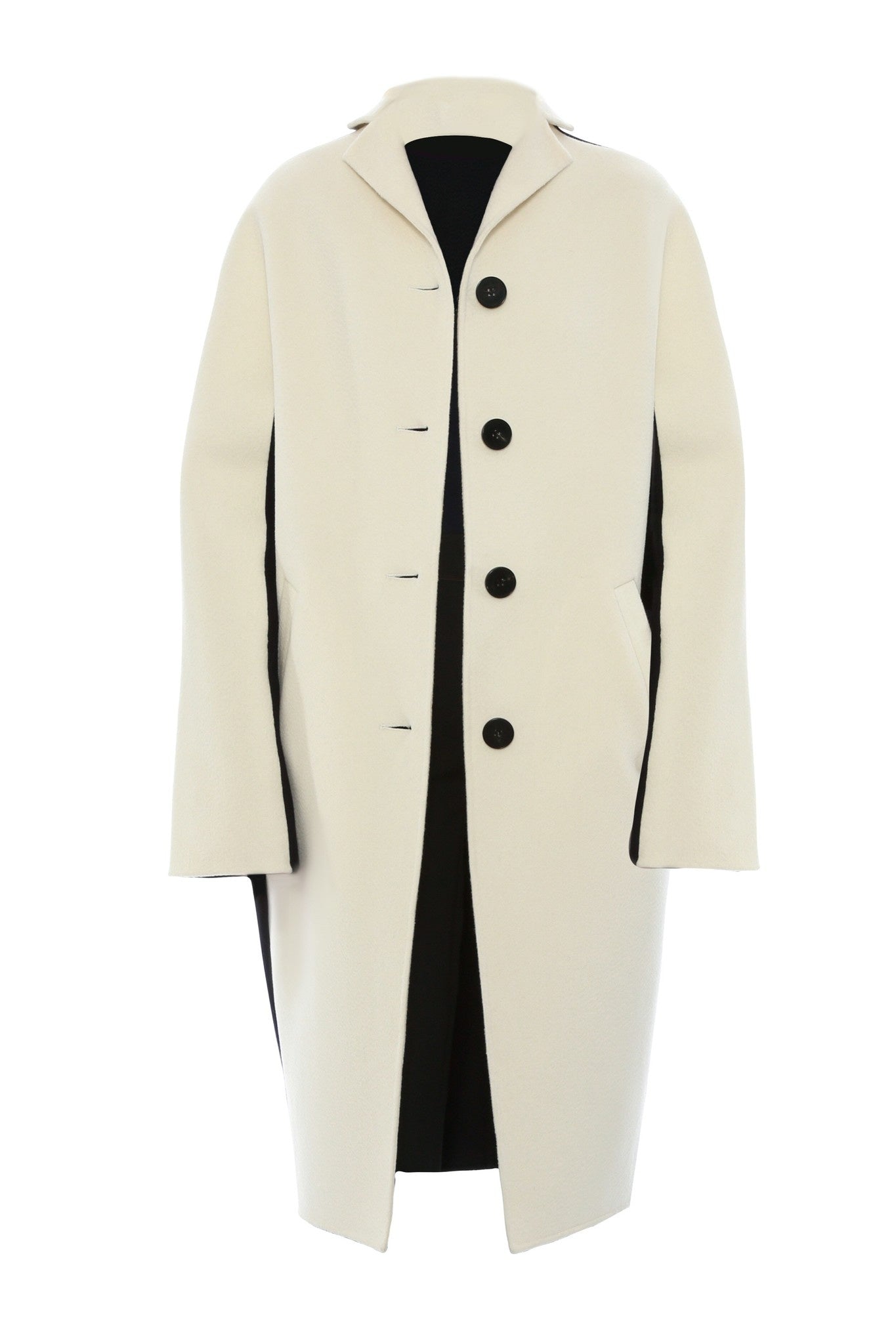 Color Block Coat WHITE/NAVY 38