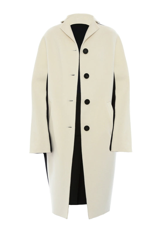 Color Block Coat WHITE/NAVY 38