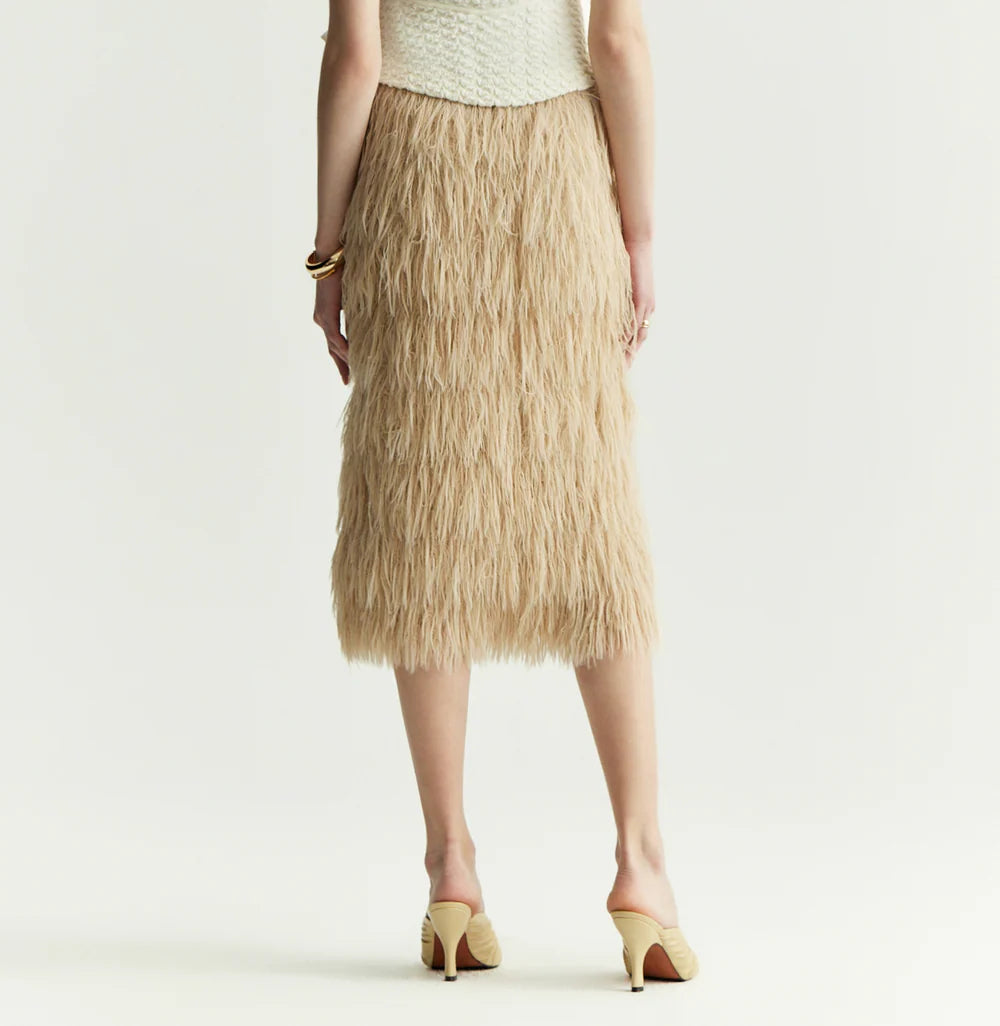 FEATHER MAXI SKIRT