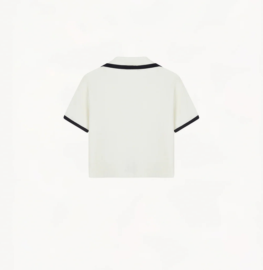 TRIMMED SHORT-SLEEVED LAPEL JACKET