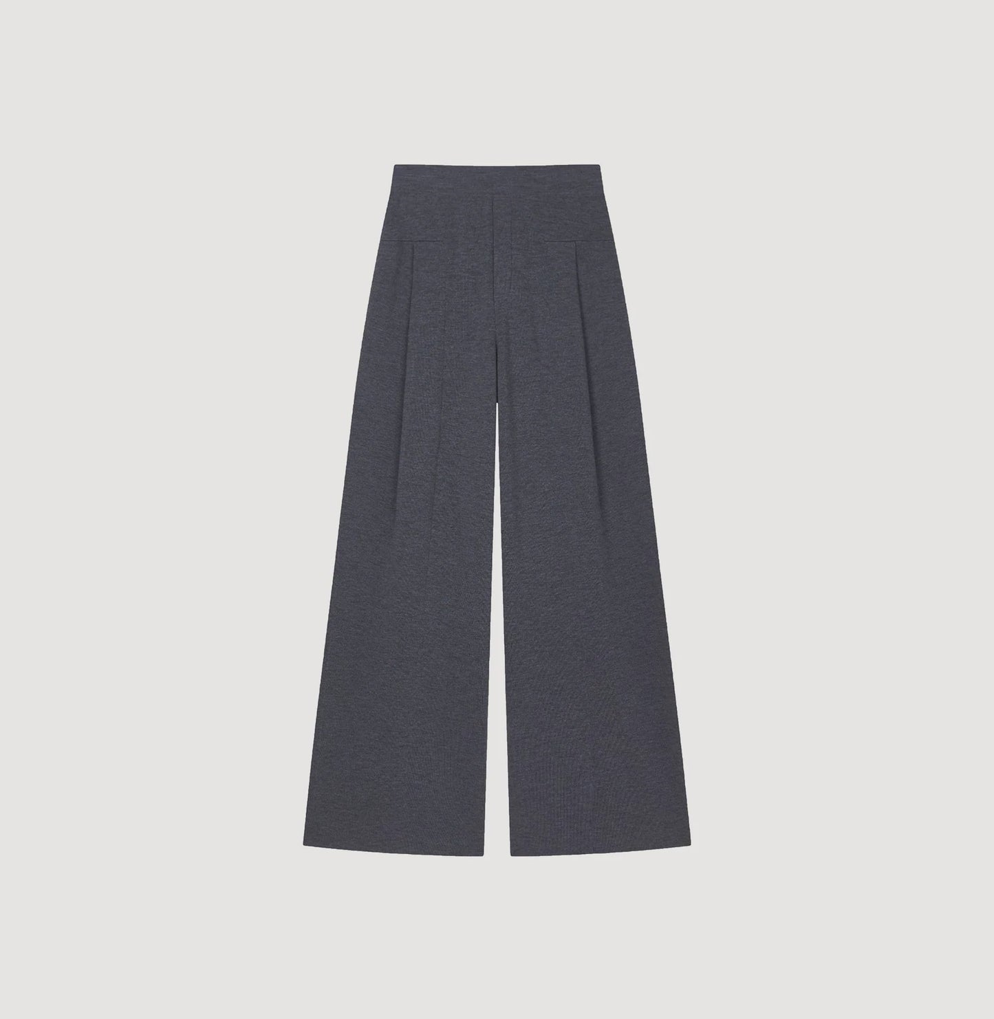 WOOL WIDE-LEG PANTS Grey