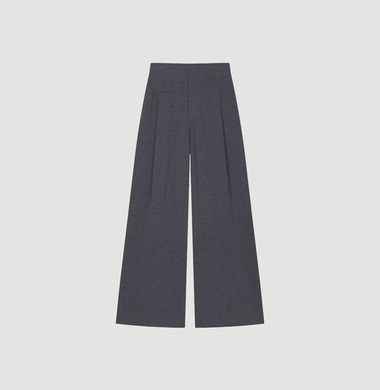 WOOL WIDE-LEG PANTS Grey
