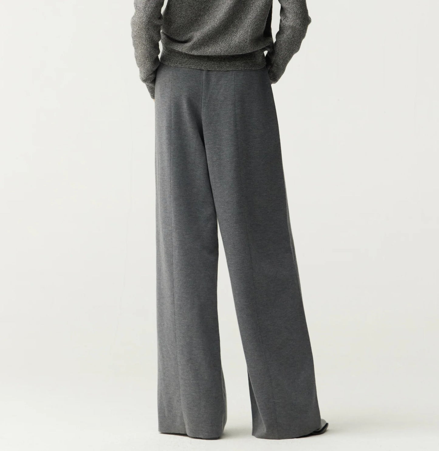 WOOL WIDE-LEG PANTS Grey